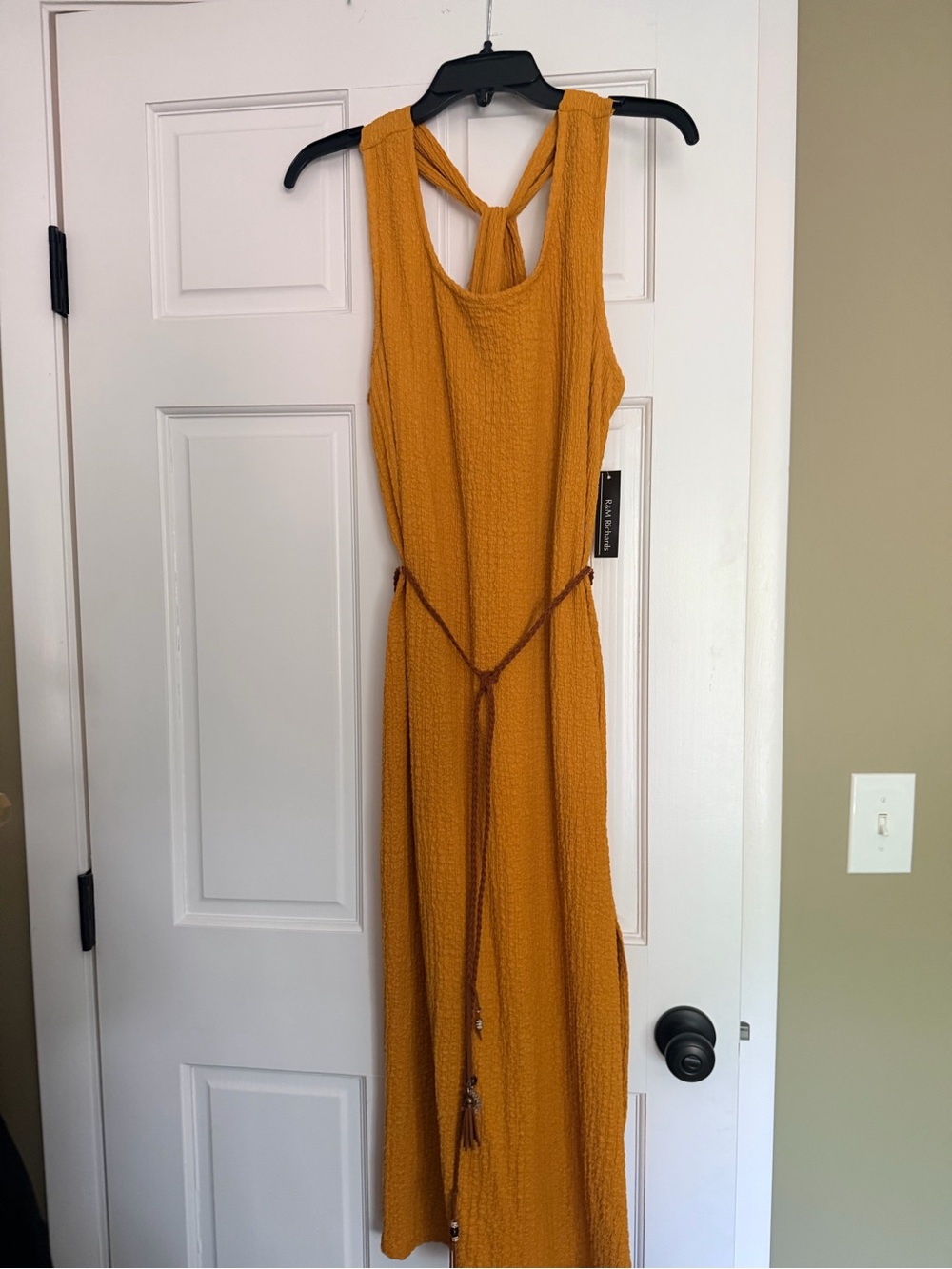 R&M Richards Mustard Maxi Dress with Twist Back